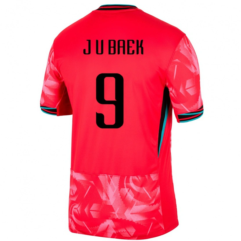 Danxenキッズ韓国Ji-Ung Baek#9赤ホームシャツ24-26ジャージーユニフォーム