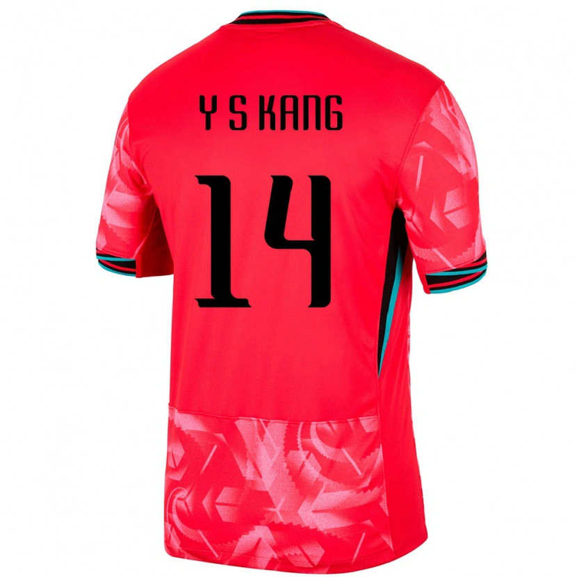 Danxenキッズ韓国Sang-Yun Kang#14赤ホームシャツ24-26ジャージーユニフォーム