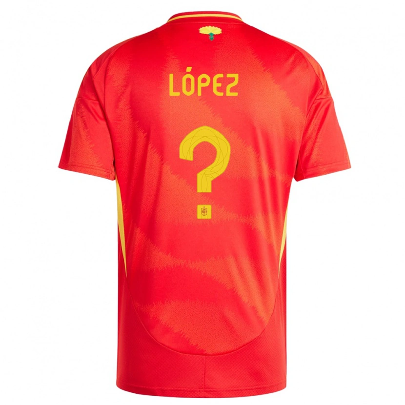 DanxenキッズスペインHugo López#0赤ホームシャツ24-26ジャージーユニフォーム
