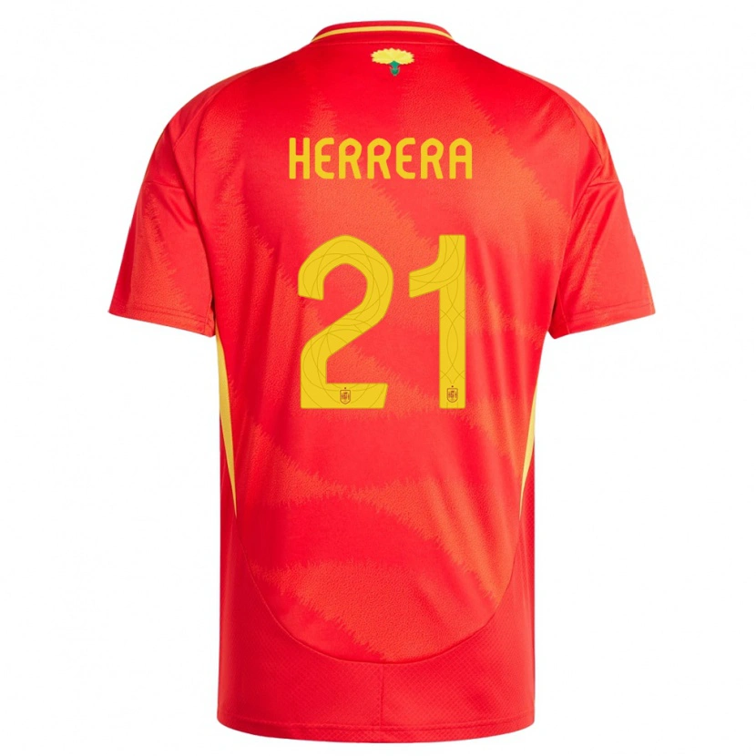 DanxenキッズスペインIker Herrera#21赤ホームシャツ24-26ジャージーユニフォーム