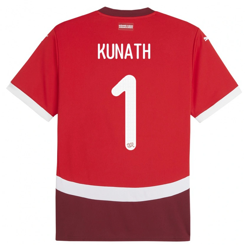 DanxenキッズスイスLucas Kunath#1赤ホームシャツ24-26ジャージーユニフォーム