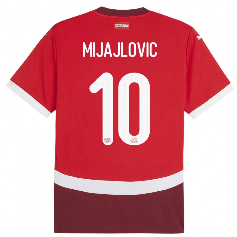 DanxenキッズスイスMladen Mijajlovic#10赤ホームシャツ24-26ジャージーユニフォーム