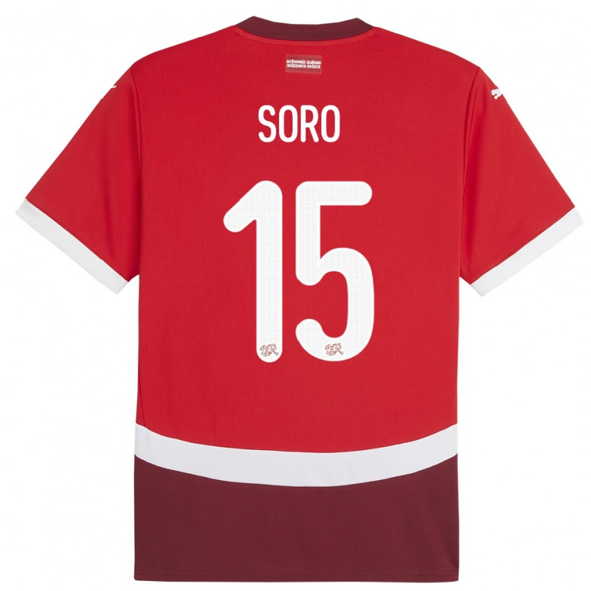 DanxenキッズスイスBrillani Soro#15赤ホームシャツ24-26ジャージーユニフォーム