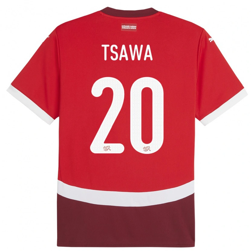 DanxenキッズスイスCheveyo Tsawa#20赤ホームシャツ24-26ジャージーユニフォーム