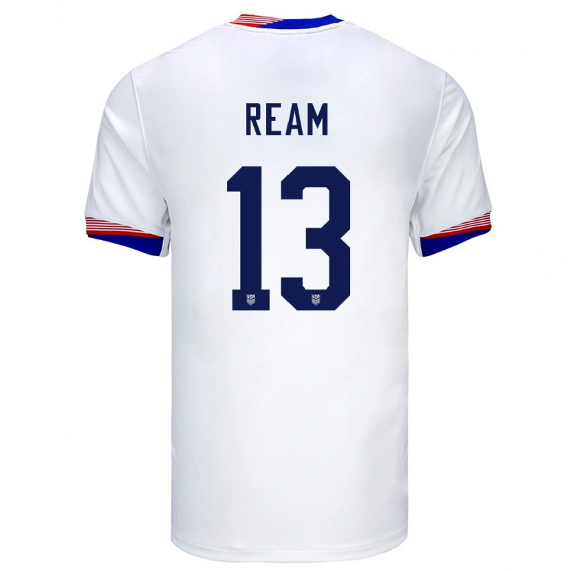 Danxenキッズアメリカ合衆国ティム・リーム#13白ホームシャツ24-26ジャージーユニフォーム