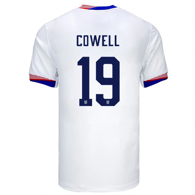 Danxenキッズアメリカ合衆国ケイド・カウエル#19白ホームシャツ24-26ジャージーユニフォーム