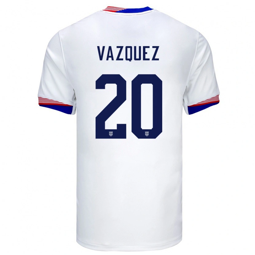 Danxenキッズアメリカ合衆国ブランドン・バスケス#20白ホームシャツ24-26ジャージーユニフォーム