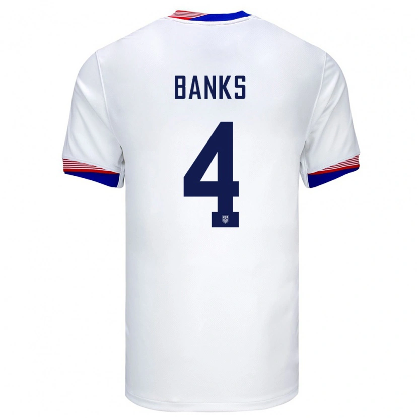 Danxenキッズアメリカ合衆国Noahkai Banks#4白ホームシャツ24-26ジャージーユニフォーム