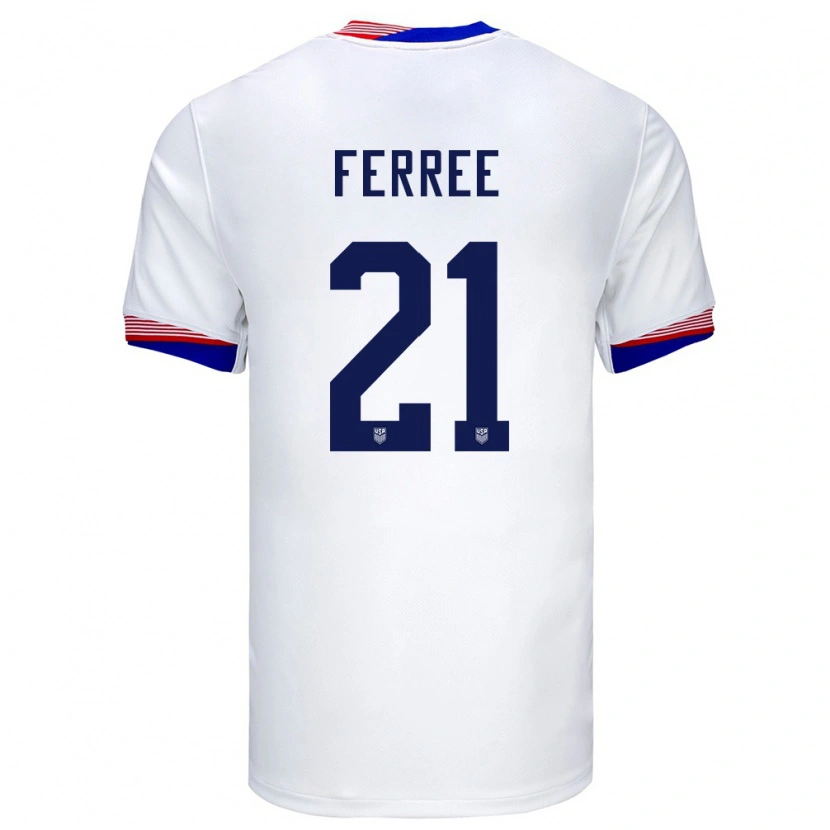 Danxenキッズアメリカ合衆国デュラン・フェレー#21白ホームシャツ24-26ジャージーユニフォーム