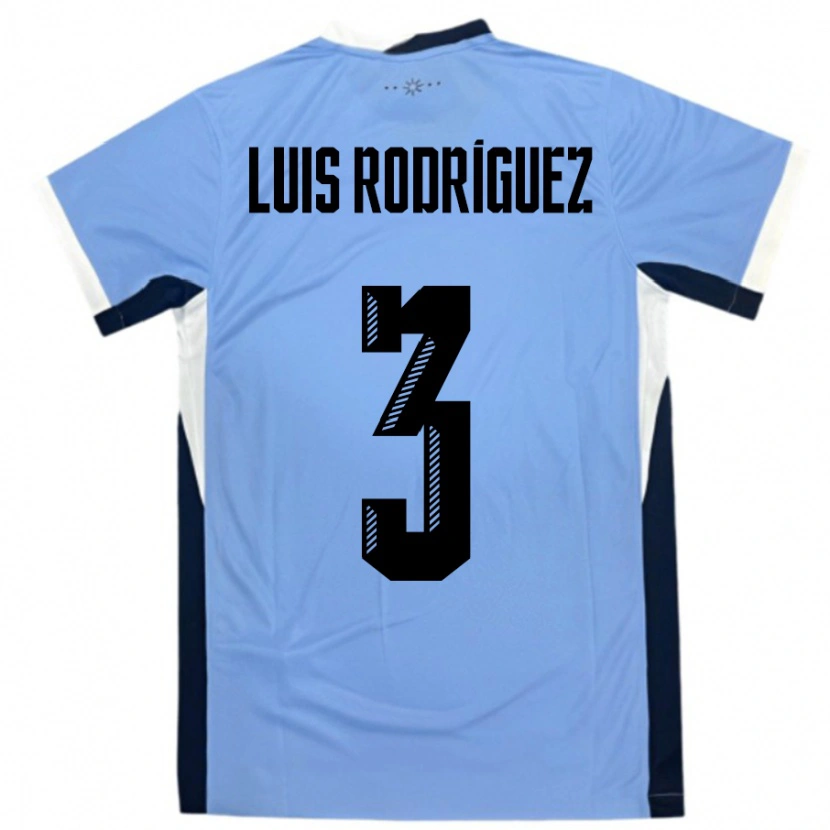 DanxenキッズウルグアイJosé Luis Rodríguez#3白黒ホームシャツ24-26ジャージーユニフォーム