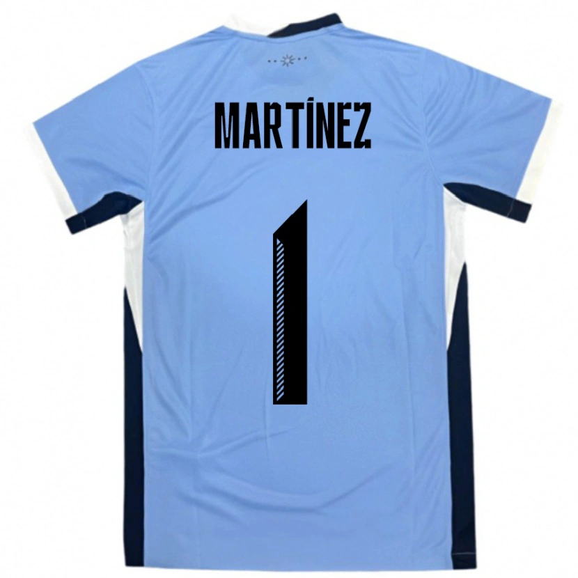 DanxenキッズウルグアイKevin Martínez#1白黒ホームシャツ24-26ジャージーユニフォーム