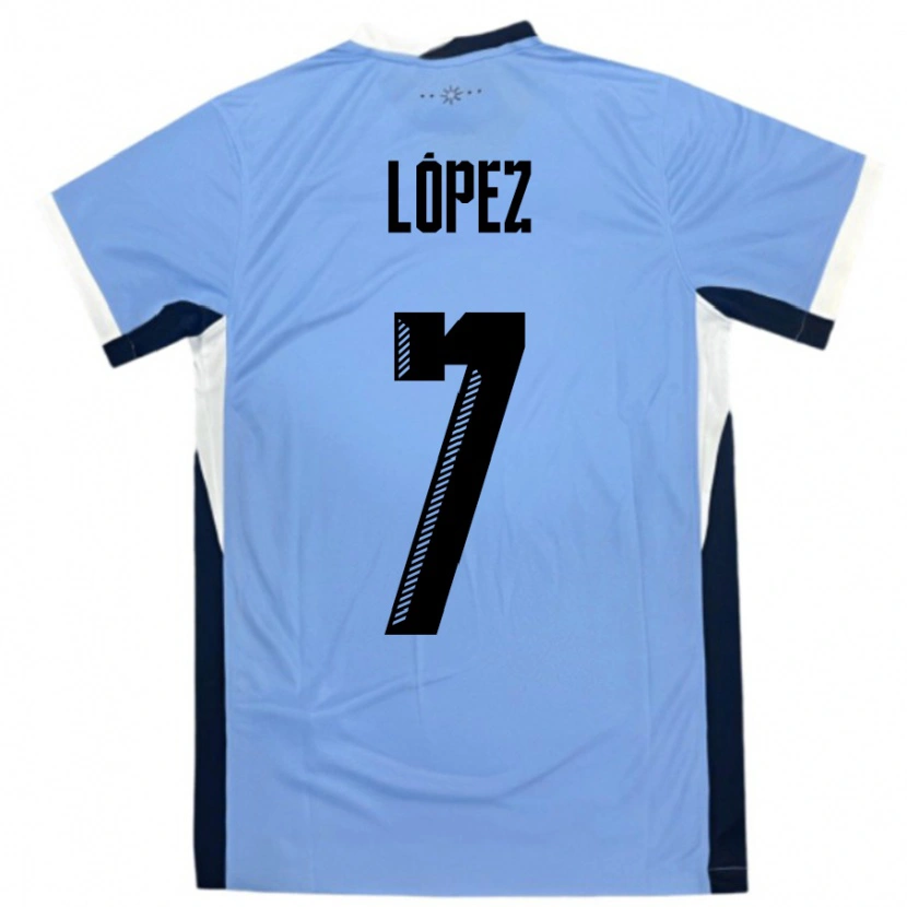 DanxenキッズウルグアイNahuel López#7白黒ホームシャツ24-26ジャージーユニフォーム