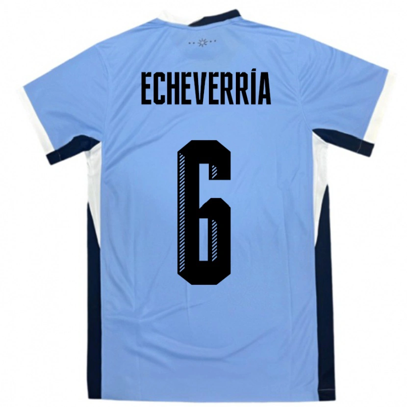 DanxenキッズウルグアイJuan Echeverria#6白黒ホームシャツ24-26ジャージーユニフォーム