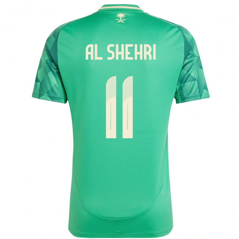 Danxenキッズサウジアラビアサレー・アル・シェフリ#11緑ホームシャツ24-26ジャージーユニフォーム