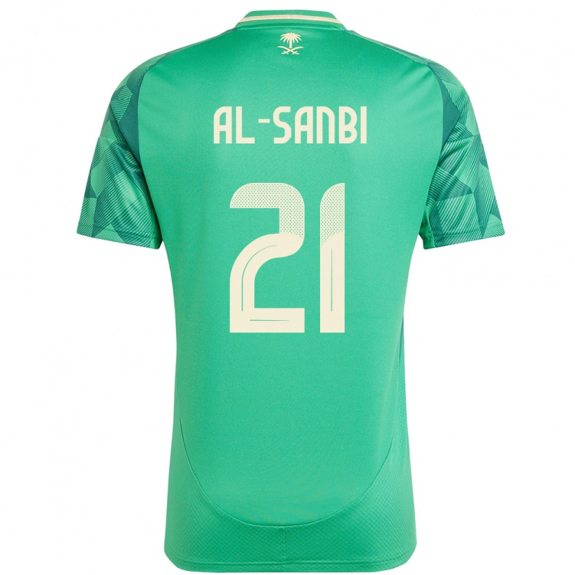 Danxenキッズサウジアラビアアブドゥルラフマン・アル・サンビ#21緑ホームシャツ24-26ジャージーユニフォーム