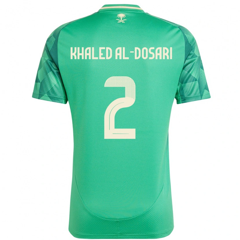 DanxenキッズサウジアラビアYazeed Khaled Al-Dosari#2緑ホームシャツ24-26ジャージーユニフォーム