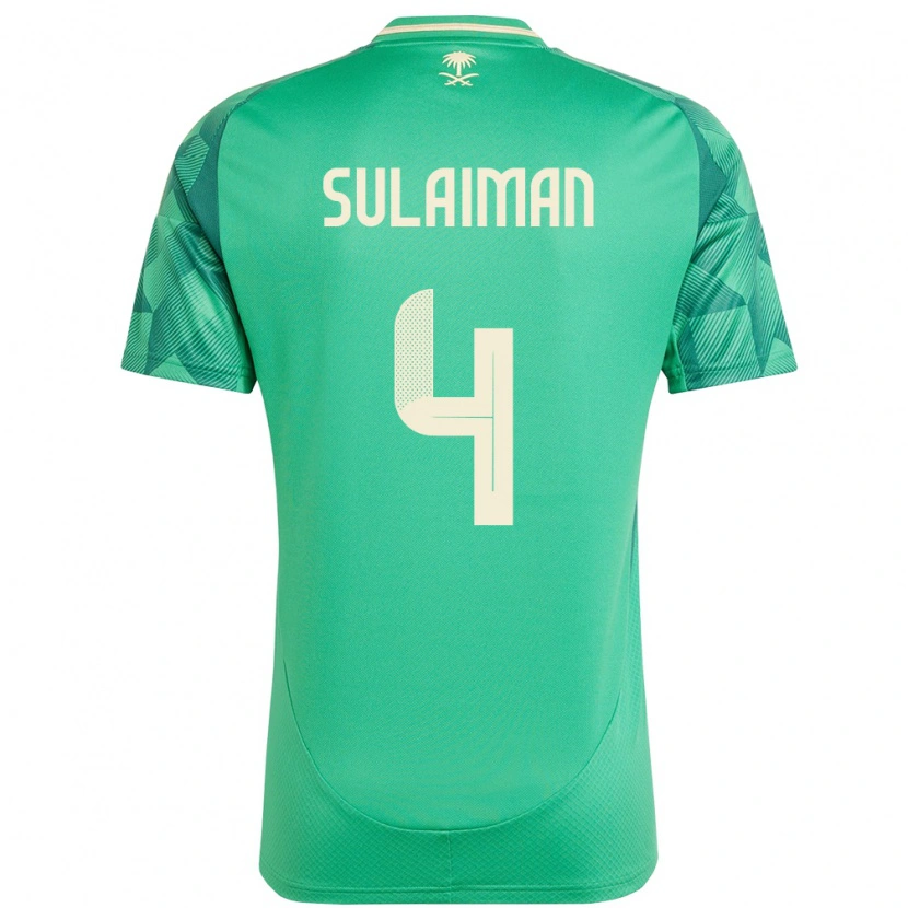 DanxenキッズサウジアラビアMohammed Sulaiman#4緑ホームシャツ24-26ジャージーユニフォーム