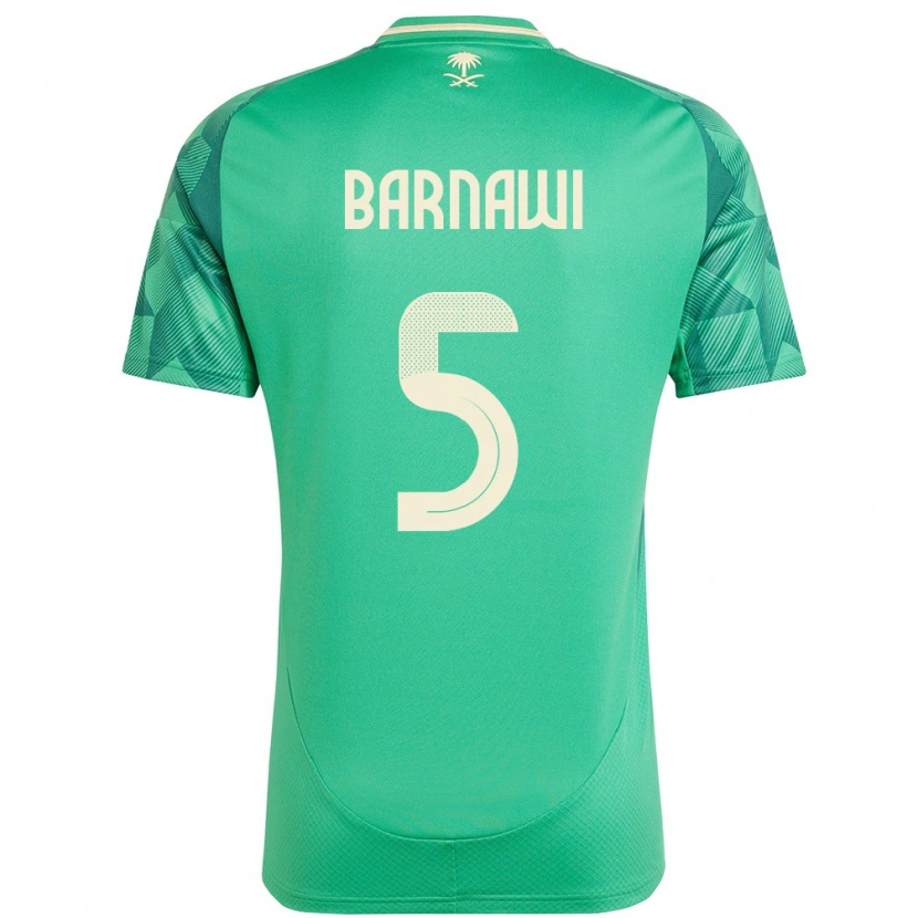 DanxenキッズサウジアラビアMohammed Barnawi#5緑ホームシャツ24-26ジャージーユニフォーム