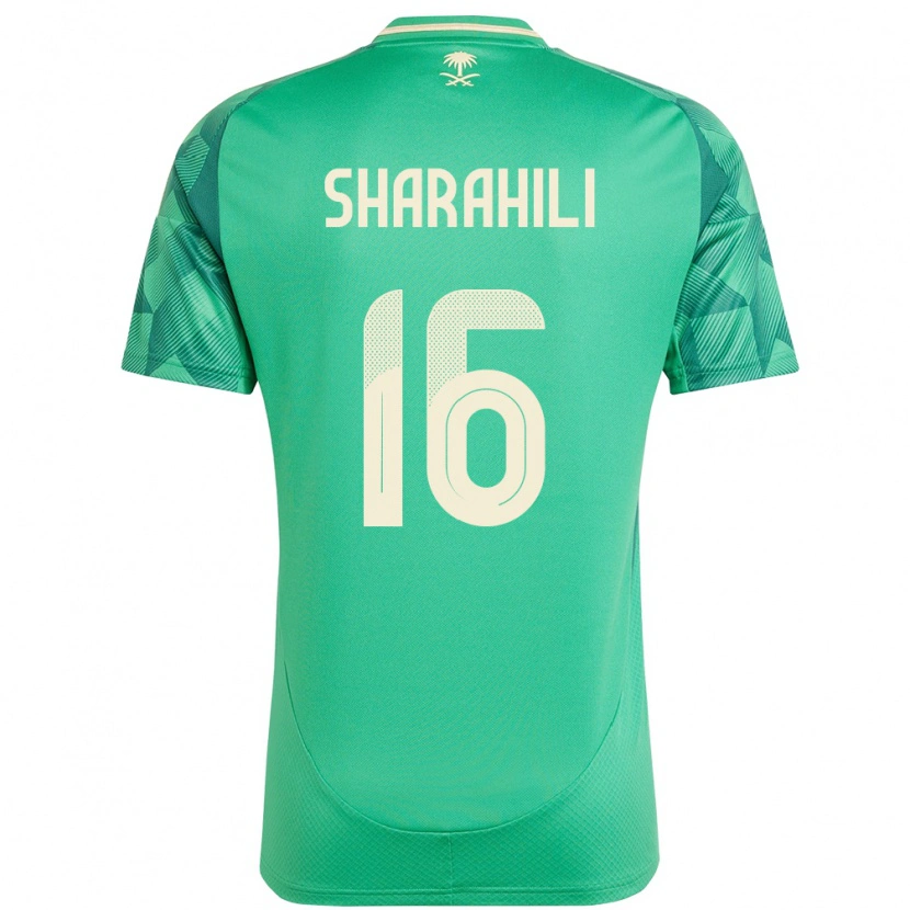 DanxenキッズサウジアラビアKhalid Mashhour Sharahili#16緑ホームシャツ24-26ジャージーユニフォーム