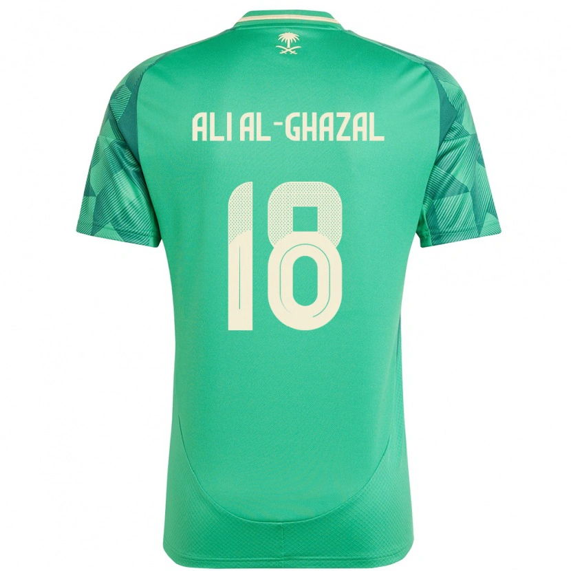 DanxenキッズサウジアラビアHassan Ali Al-Ghazal#18緑ホームシャツ24-26ジャージーユニフォーム