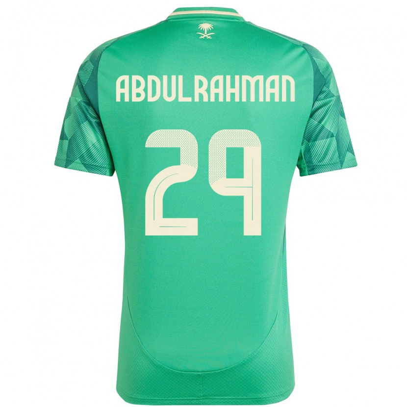Danxenキッズサウジアラビアムハンマド・アブドゥッラフマーン#29緑ホームシャツ24-26ジャージーユニフォーム