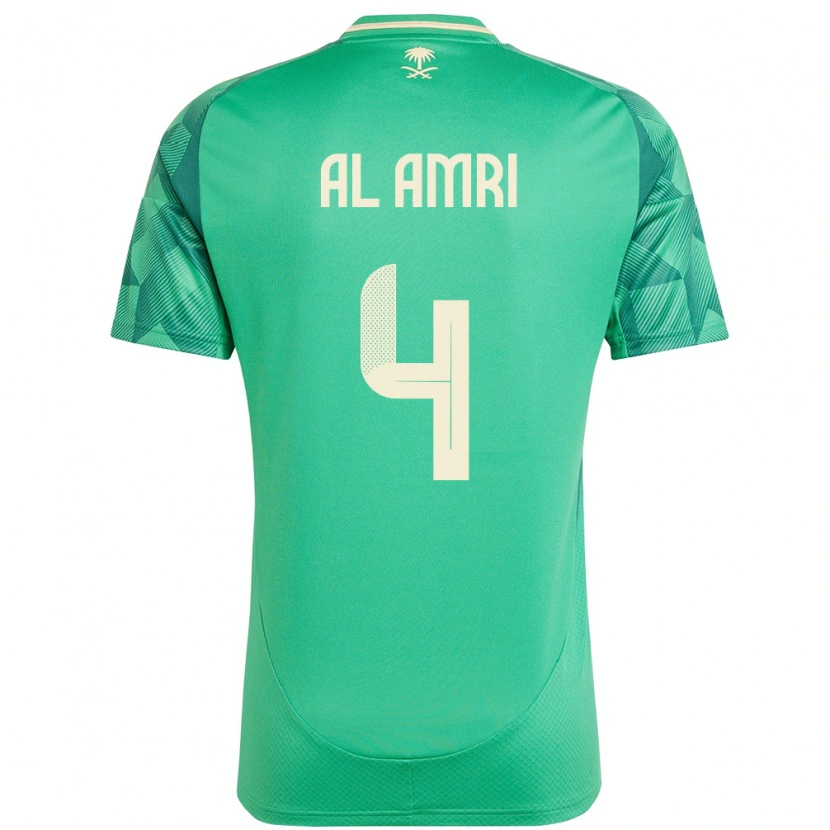Danxenキッズサウジアラビアアブドゥレラー・アル＝アムリ#4緑ホームシャツ24-26ジャージーユニフォーム