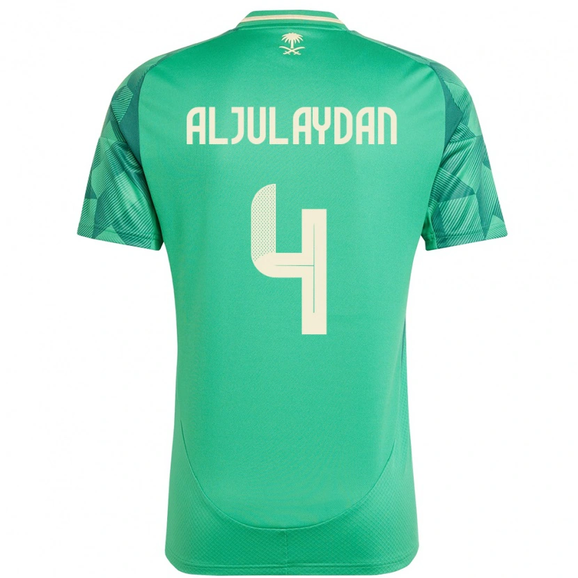 DanxenキッズサウジアラビアAhmed Aljulaydan#4緑ホームシャツ24-26ジャージーユニフォーム