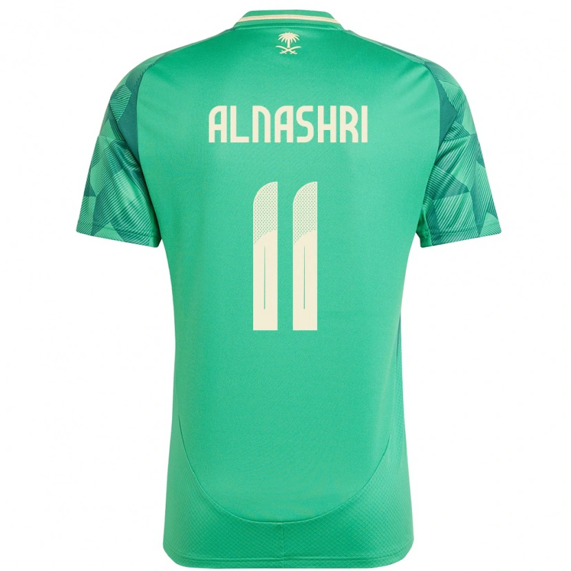 Danxenキッズサウジアラビアアワド・アル・ナシュリ#11緑ホームシャツ24-26ジャージーユニフォーム