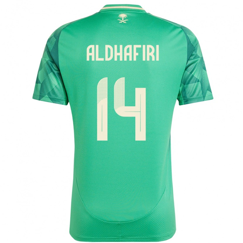 DanxenキッズサウジアラビアJathob Aldhafiri#14緑ホームシャツ24-26ジャージーユニフォーム