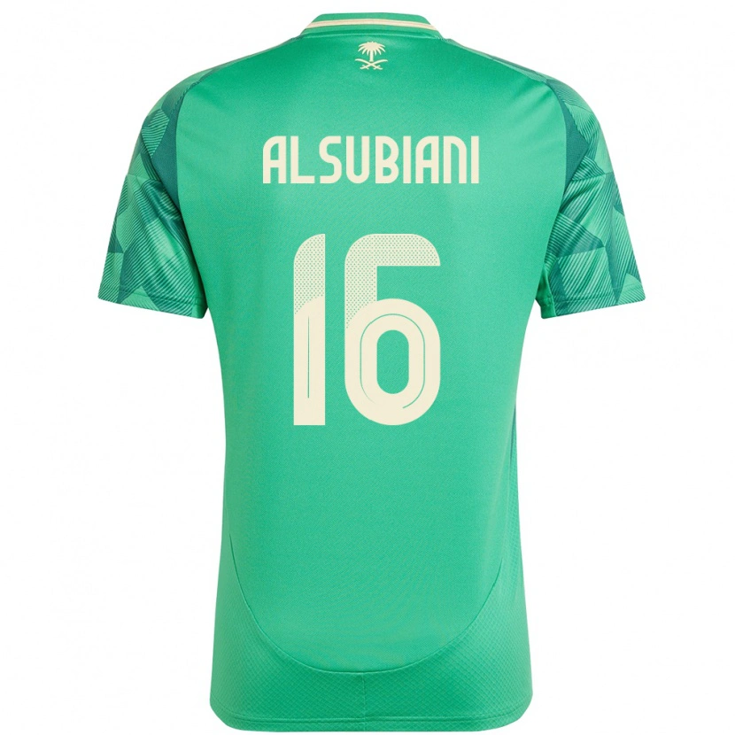 DanxenキッズサウジアラビアFaisal Alsubiani#16緑ホームシャツ24-26ジャージーユニフォーム