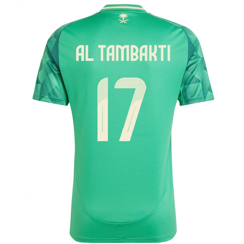 Danxenキッズサウジアラビアハッサーン・トムバクティ#17緑ホームシャツ24-26ジャージーユニフォーム