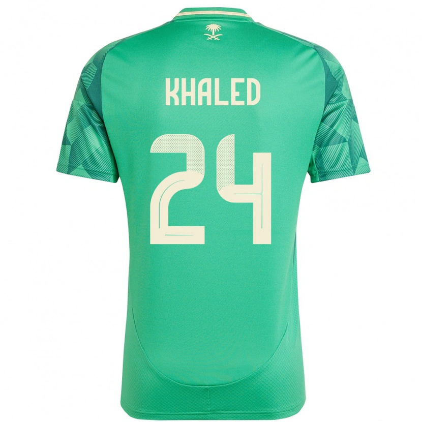DanxenキッズサウジアラビアAtheer Khaled#24緑ホームシャツ24-26ジャージーユニフォーム