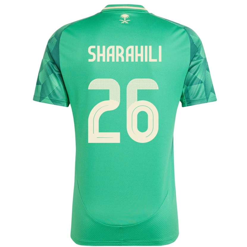 Danxenキッズサウジアラビアリヤド・シャラヒリ#26緑ホームシャツ24-26ジャージーユニフォーム