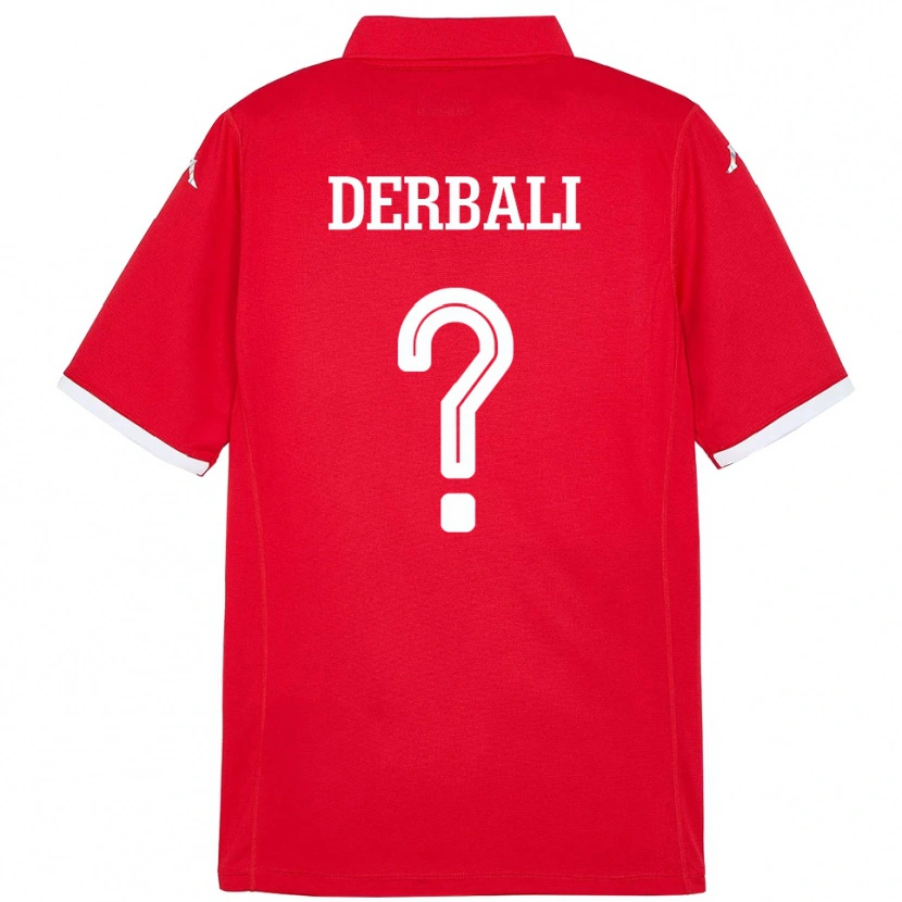 DanxenキッズチュニジアAlaeddine Derbali#0赤ホームシャツ24-26ジャージーユニフォーム