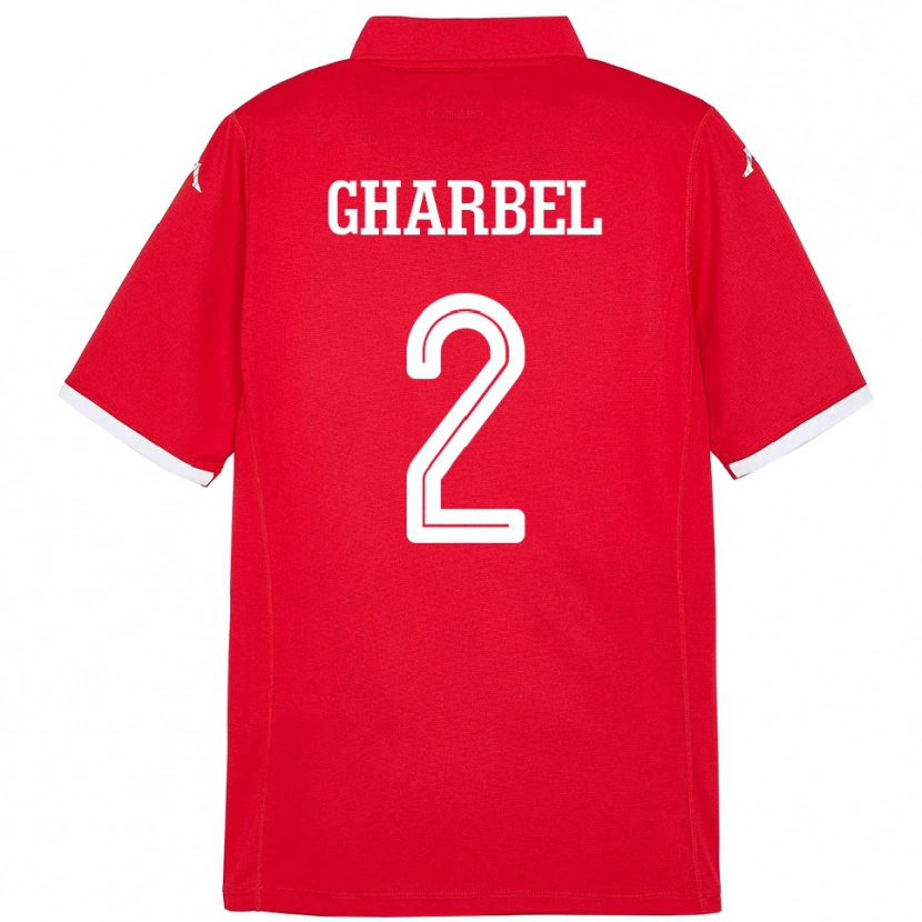 DanxenキッズチュニジアMahmoud Gharbel#2赤ホームシャツ24-26ジャージーユニフォーム