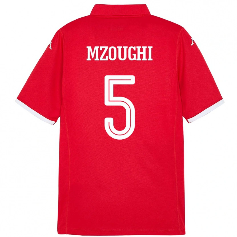 DanxenキッズチュニジアIskander Mzoughi#5赤ホームシャツ24-26ジャージーユニフォーム