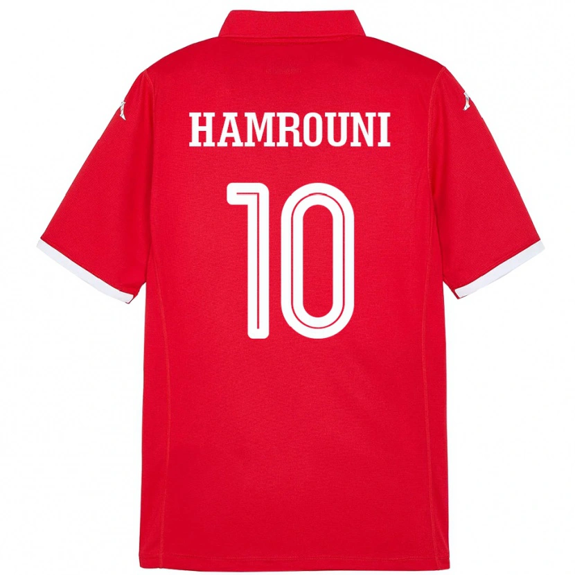 DanxenキッズチュニジアRayen Hamrouni#10赤ホームシャツ24-26ジャージーユニフォーム