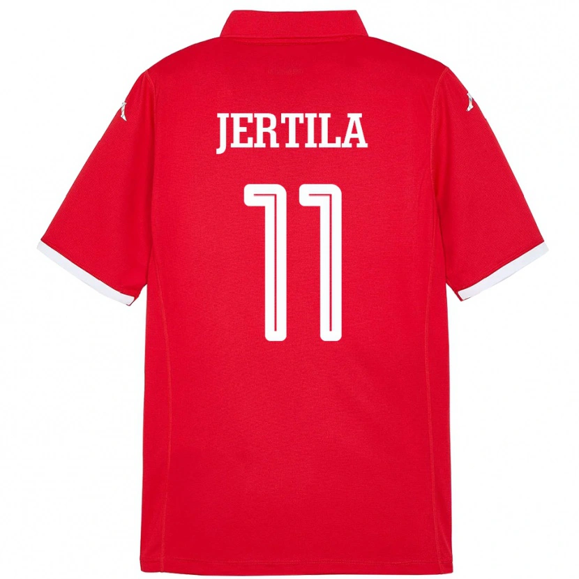 DanxenキッズチュニジアHedi Jertila#11赤ホームシャツ24-26ジャージーユニフォーム