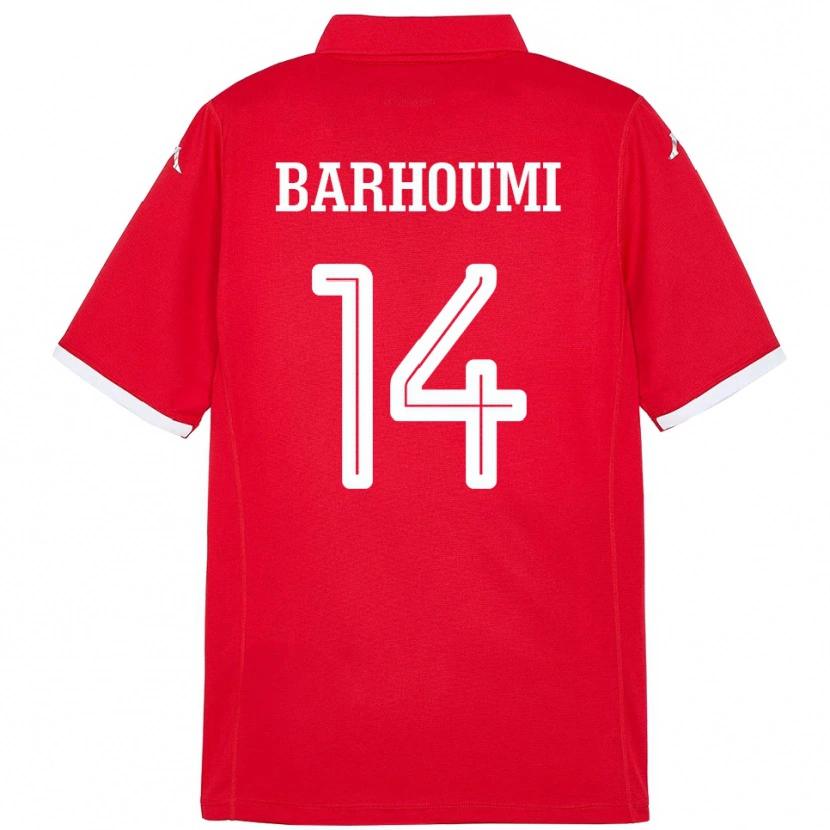 DanxenキッズチュニジアSalah Barhoumi#14赤ホームシャツ24-26ジャージーユニフォーム