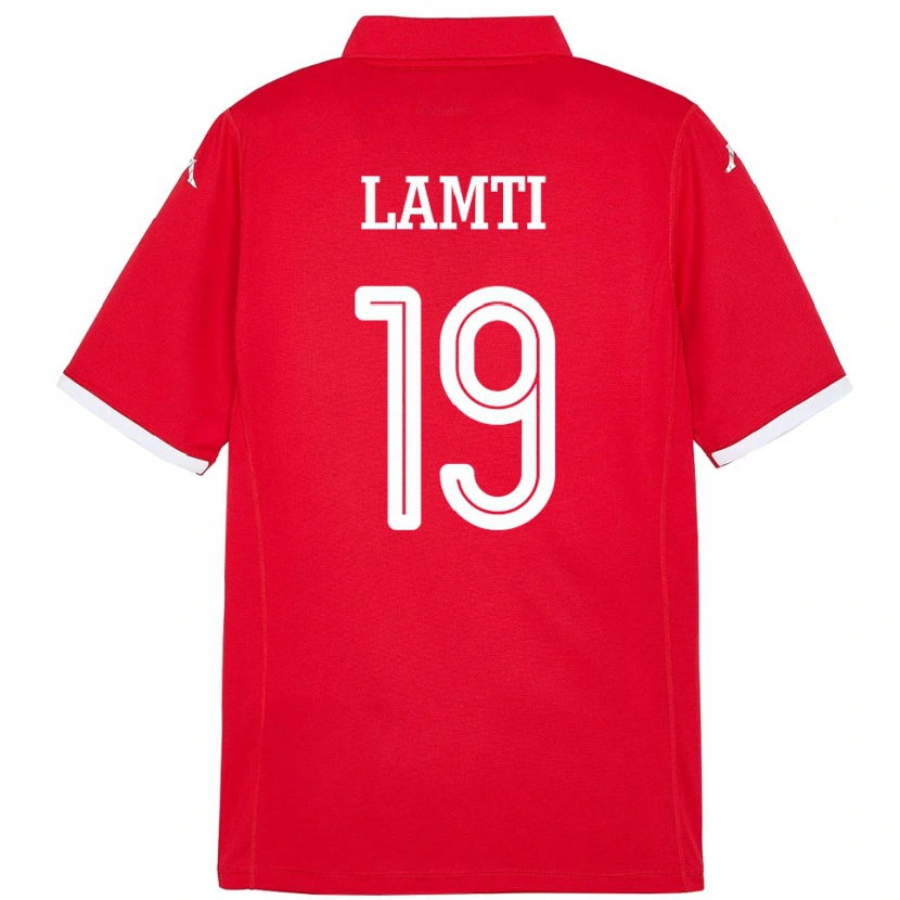 DanxenキッズチュニジアChirine Lamti#19赤ホームシャツ24-26ジャージーユニフォーム