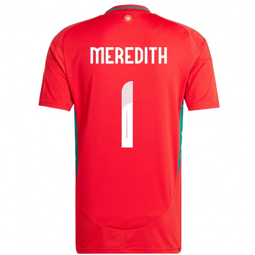 DanxenキッズウェールズEliot Meredith#1赤ホームシャツ24-26ジャージーユニフォーム