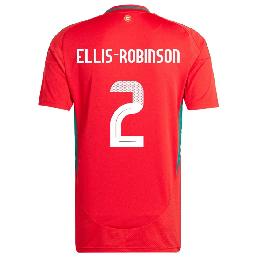 DanxenキッズウェールズEddie Ellis-Robinson#2赤ホームシャツ24-26ジャージーユニフォーム