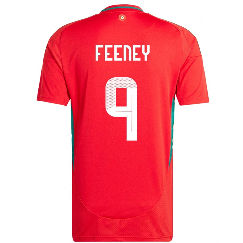 Danxenキッズウェールズジョージ・フィーニー#9赤ホームシャツ24-26ジャージーユニフォーム