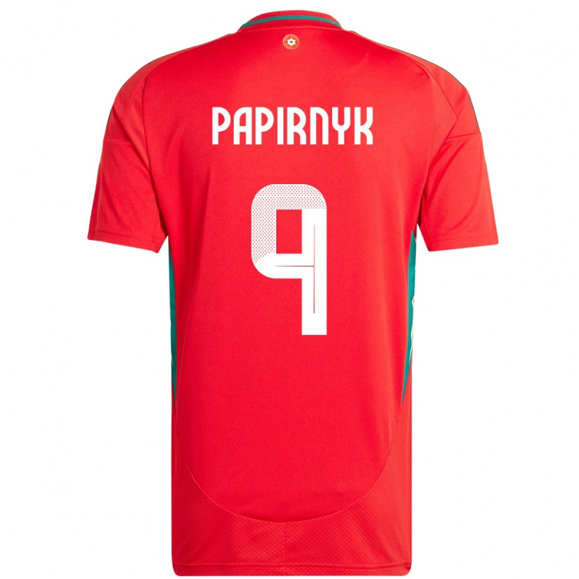 DanxenキッズウェールズLeo Papirnyk#9赤ホームシャツ24-26ジャージーユニフォーム