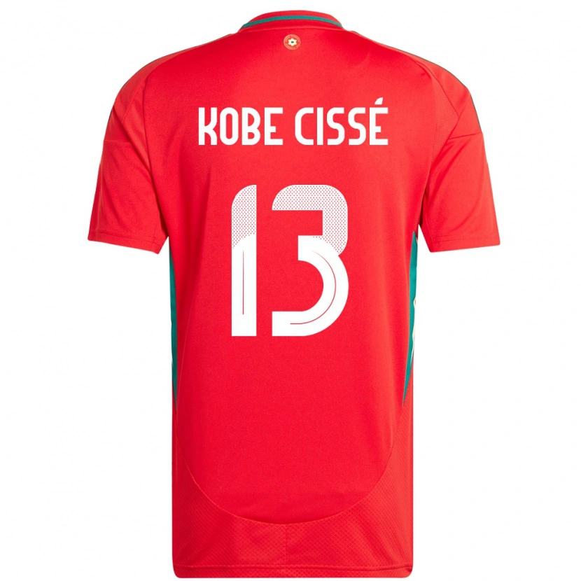 DanxenキッズウェールズPrince Kobe Cissé#13赤ホームシャツ24-26ジャージーユニフォーム