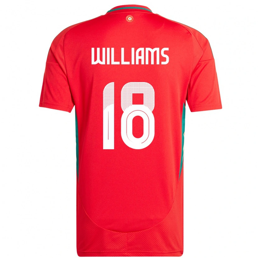 DanxenキッズウェールズJosh Williams#18赤ホームシャツ24-26ジャージーユニフォーム