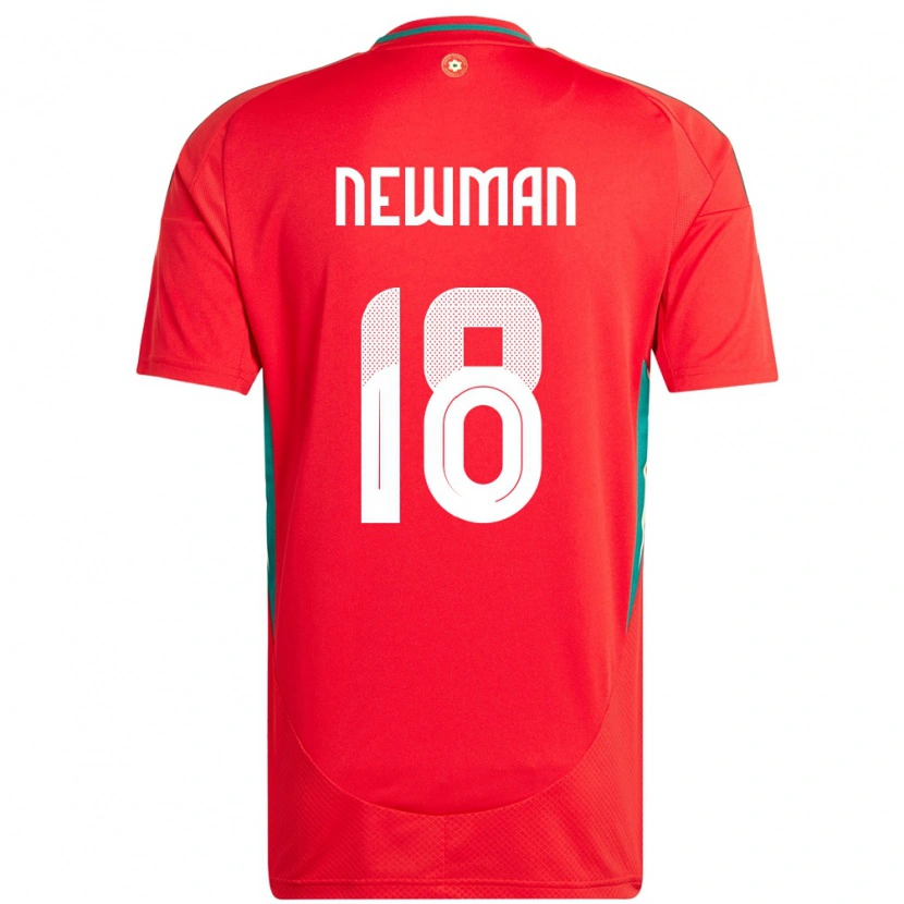 DanxenキッズウェールズOli Newman#18赤ホームシャツ24-26ジャージーユニフォーム