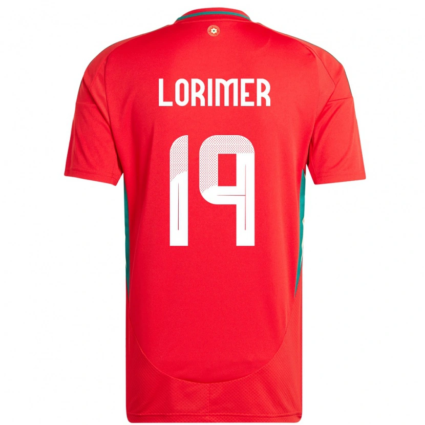 DanxenキッズウェールズArchie Lorimer#19赤ホームシャツ24-26ジャージーユニフォーム
