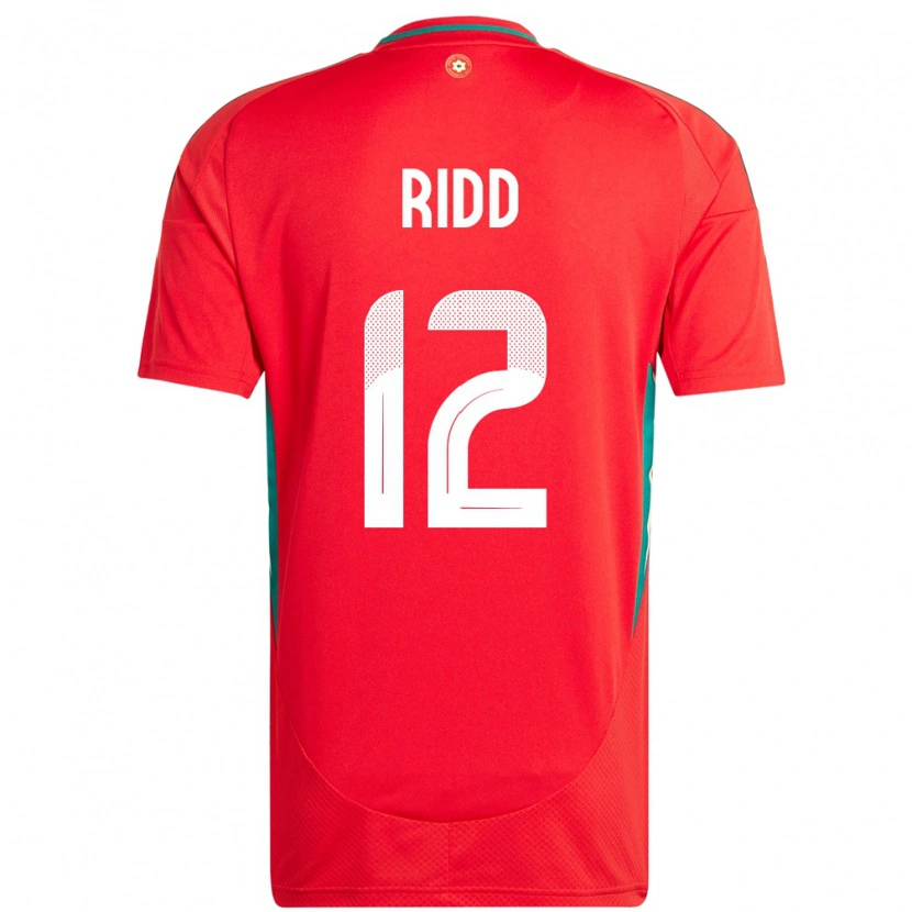 DanxenキッズウェールズLewis Ridd#12赤ホームシャツ24-26ジャージーユニフォーム
