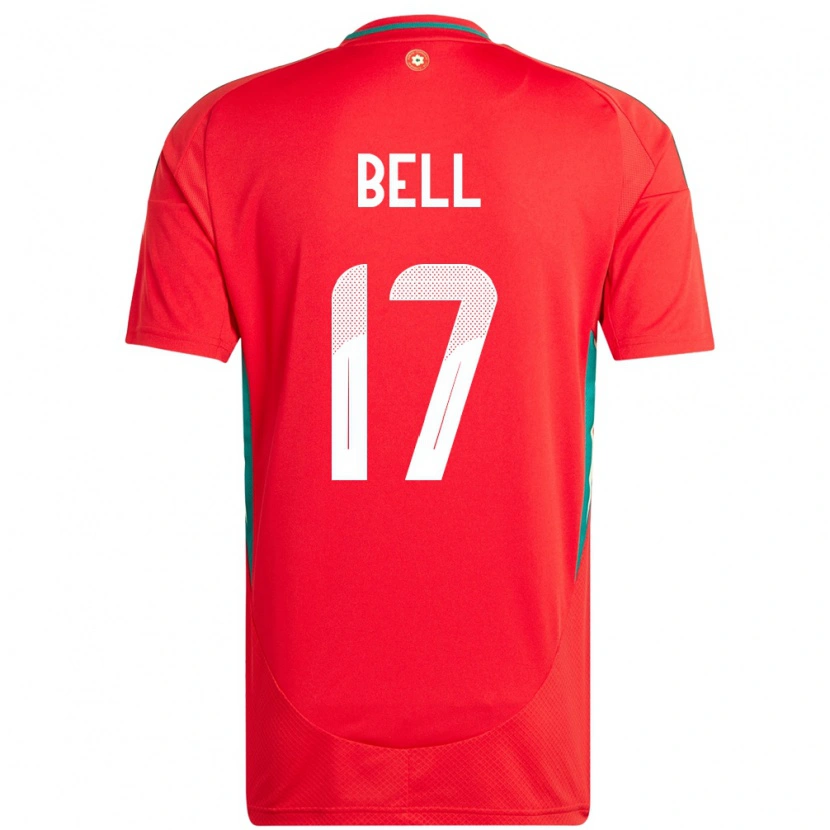 DanxenキッズウェールズZac Bell#17赤ホームシャツ24-26ジャージーユニフォーム